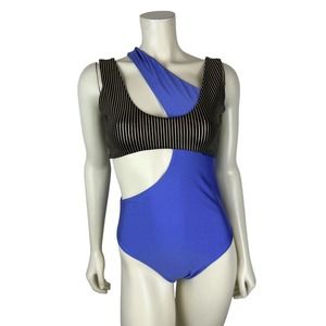 Seben Kocibey One Piece Swimsuit M Enko Lilac One Shoulder Cutout Gold Purple